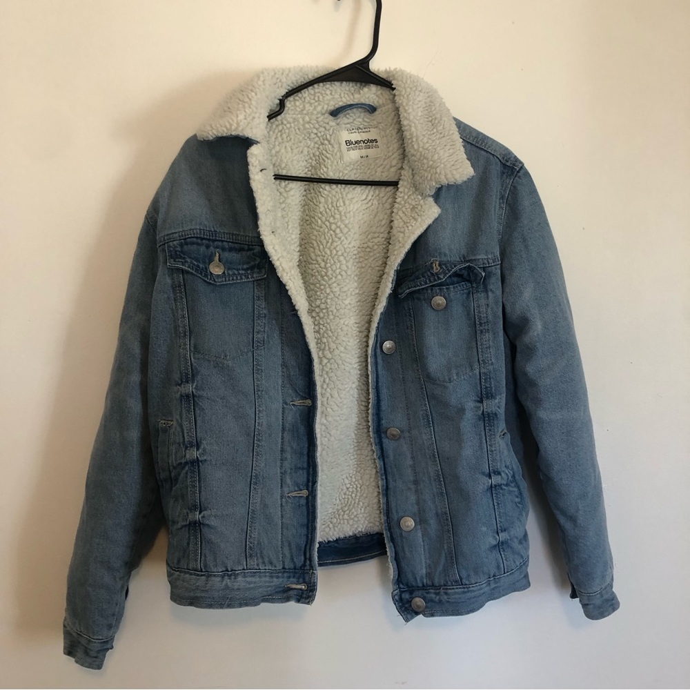 Fleece lined denim jacket